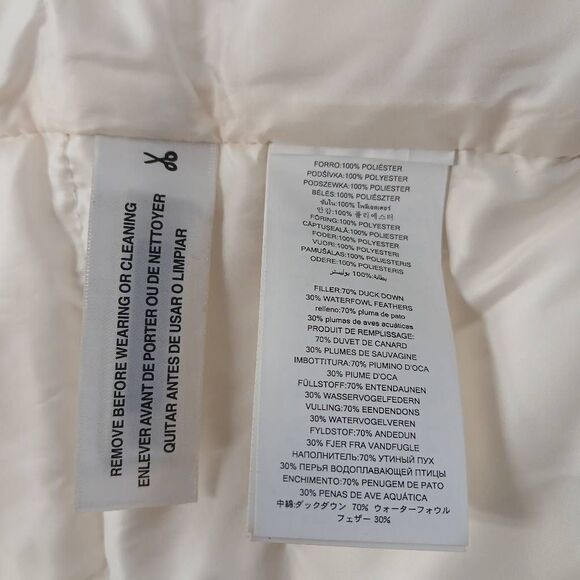 Michael kors womens small duck down puffer jacket cream beige cropped - Picture 7 of 9